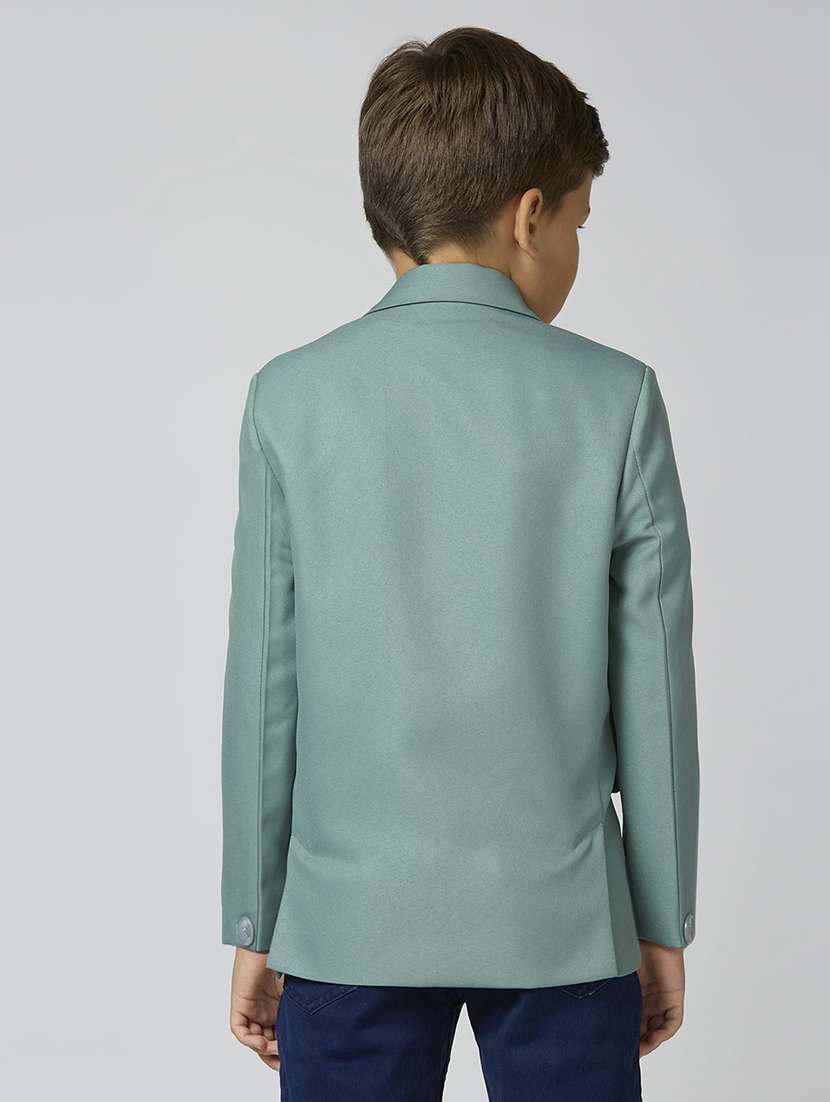 boys lapel neck solid blazer coat - 21692251 -  Standard Image - 3