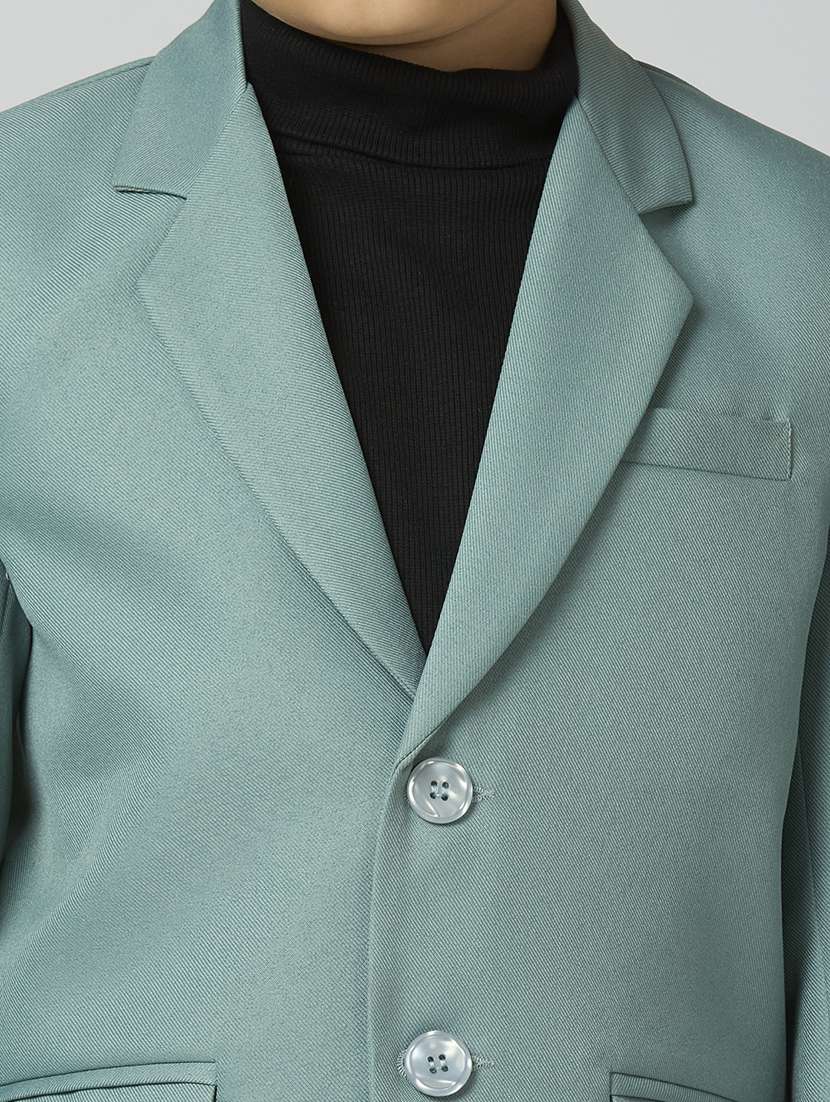 boys lapel neck solid blazer coat - 21692251 -  Standard Image - 5