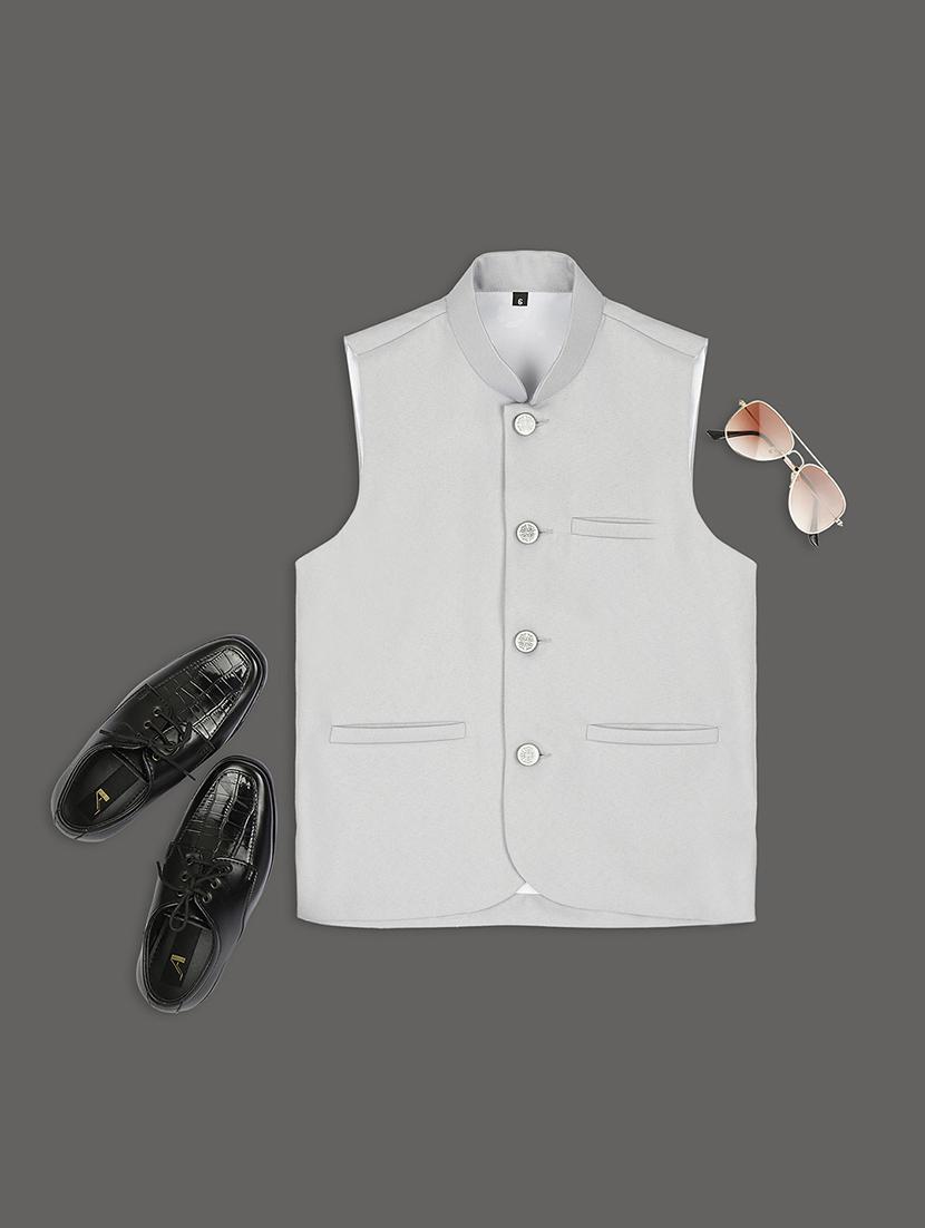 boys mandarin neck solid nehru jacket - 21692255 - Zoom Image - 0