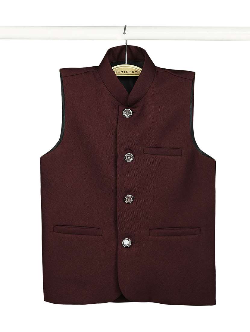boys mandarin neck solid nehru jacket  - 21692257 -  Standard Image - 3