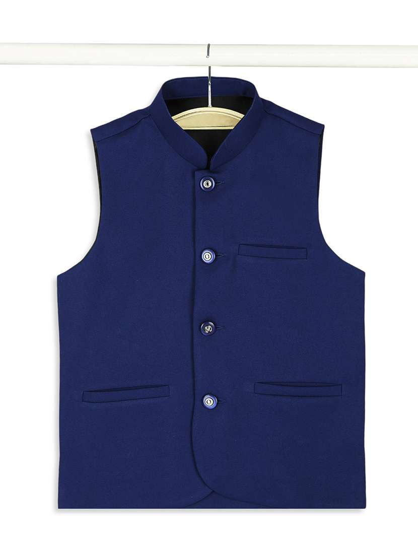 boys mandarin neck solid nehru jacket  - 21692264 -  Standard Image - 3