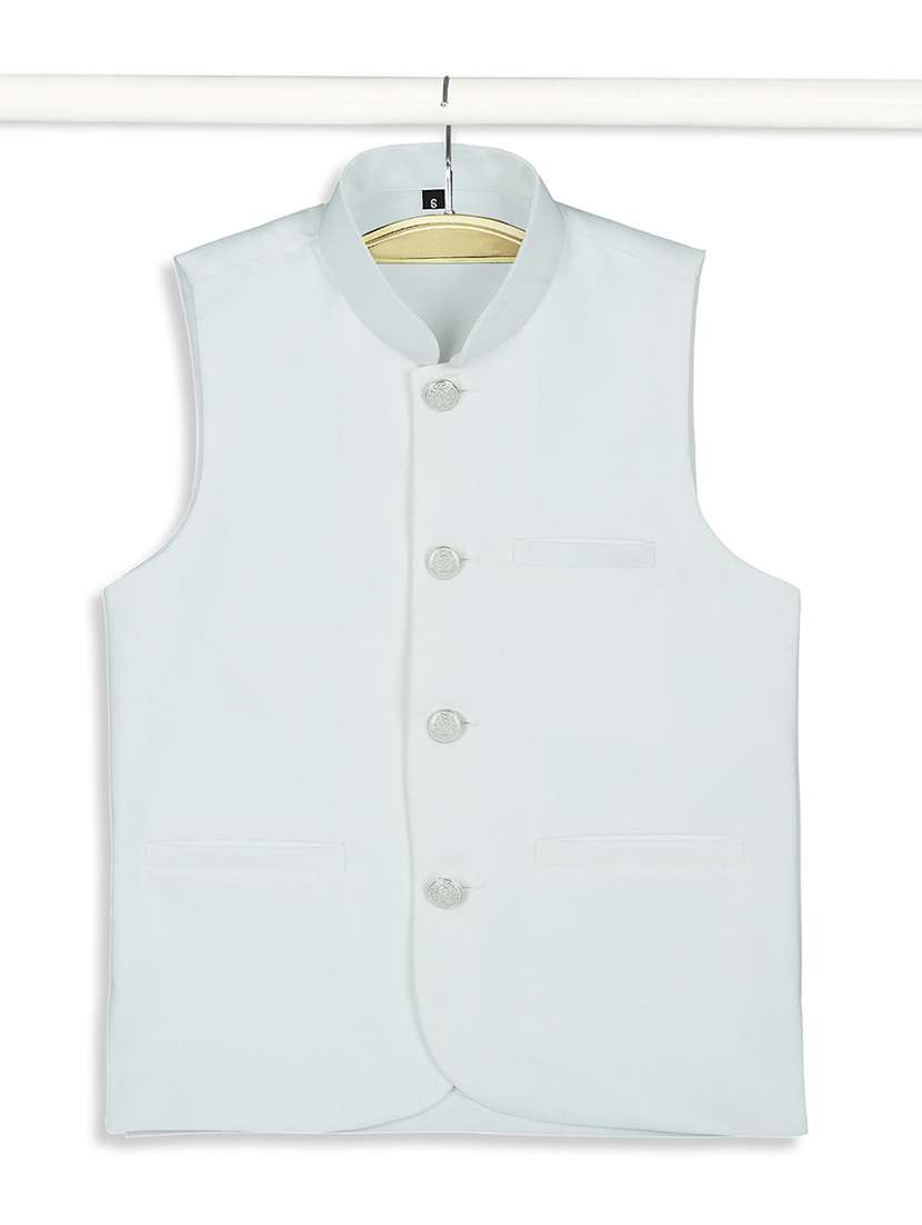 boys mandarin neck solid nehru jacket  - 21692265 -  Standard Image - 3