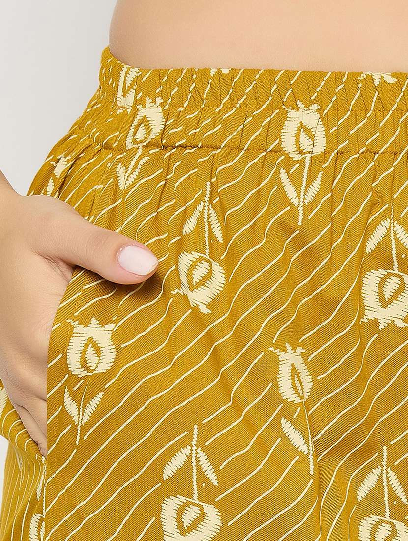 yellow rayon pyjama set nightwear - 21692350 -  Standard Image - 5