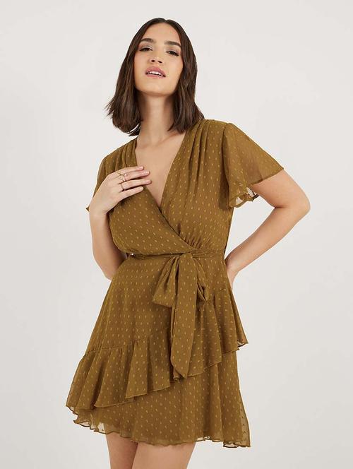 women swiss doted wrap dress - 21692539 -  Standard Image - 0
