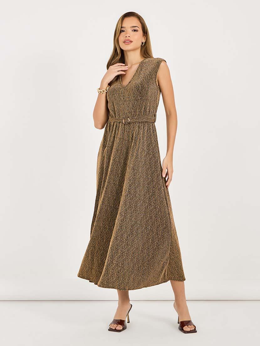 women self designed sleeveless belted dress - 21692550 -  Zoom Image - 0