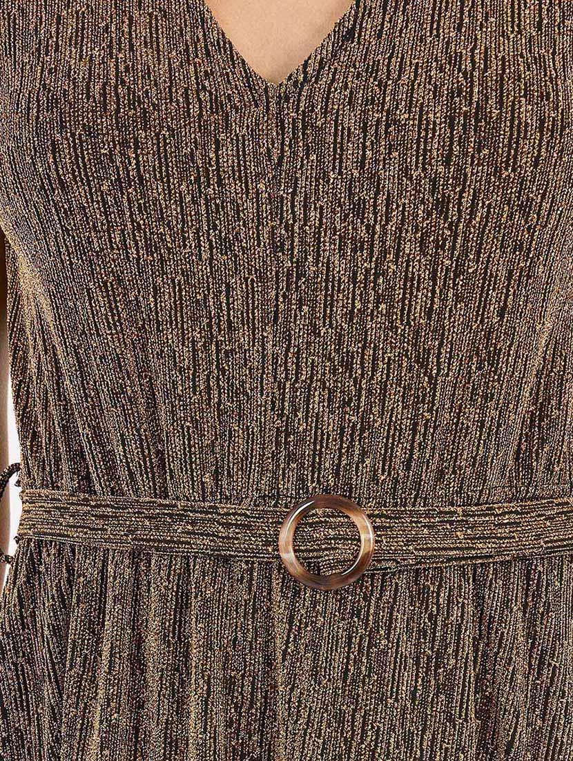 women self designed sleeveless belted dress - 21692550 - Standard Image - 5