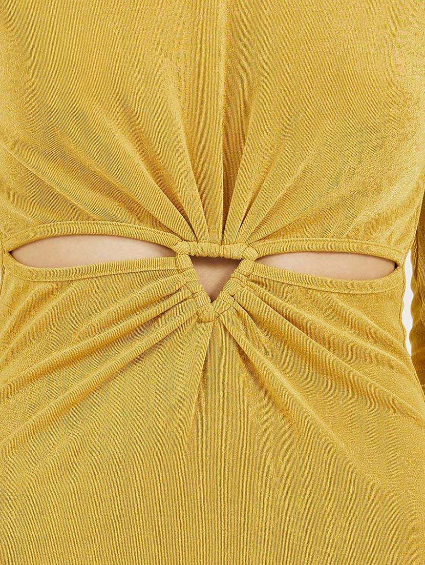 women solid long sleeves bodycon dress - 21692569 -  Standard Image - 5