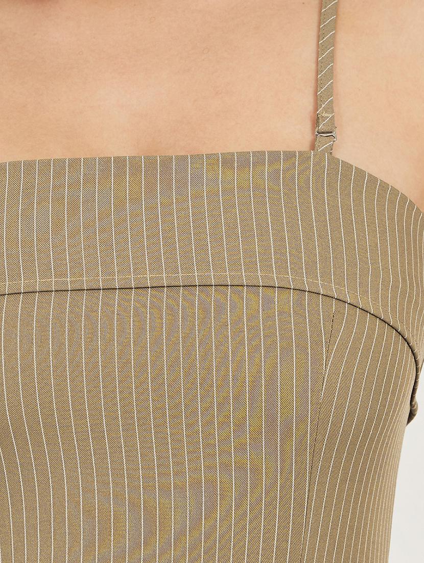 women striped shoulder strap sheath dress - 21692575 - Standard Image - 5