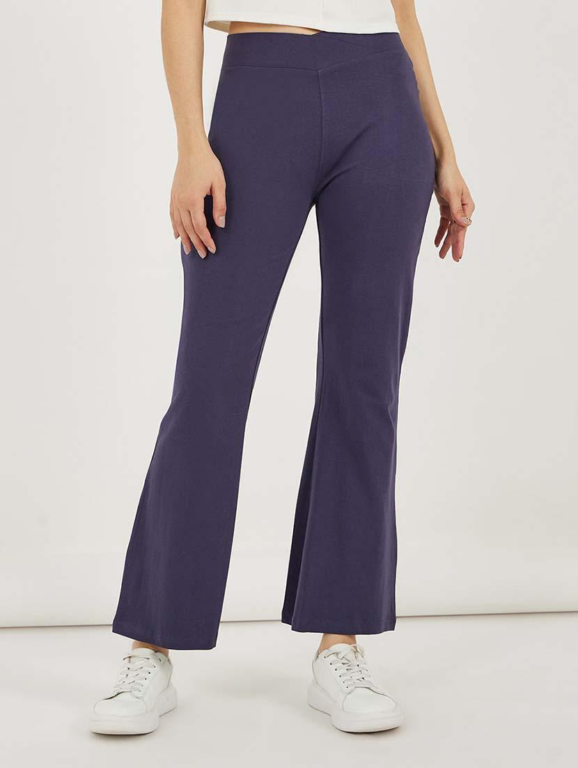 women solid high rise flared legging - 21692590 -  Zoom Image - 0