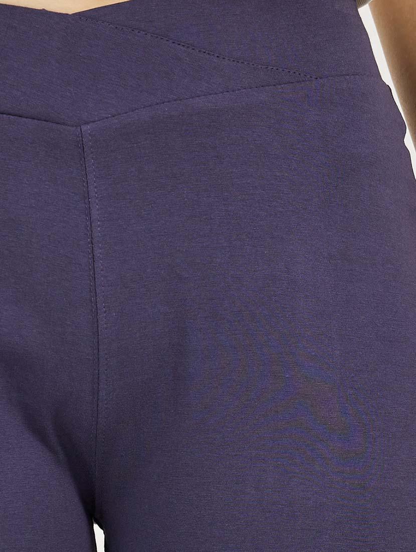 women solid high rise flared legging - 21692590 - Standard Image - 3