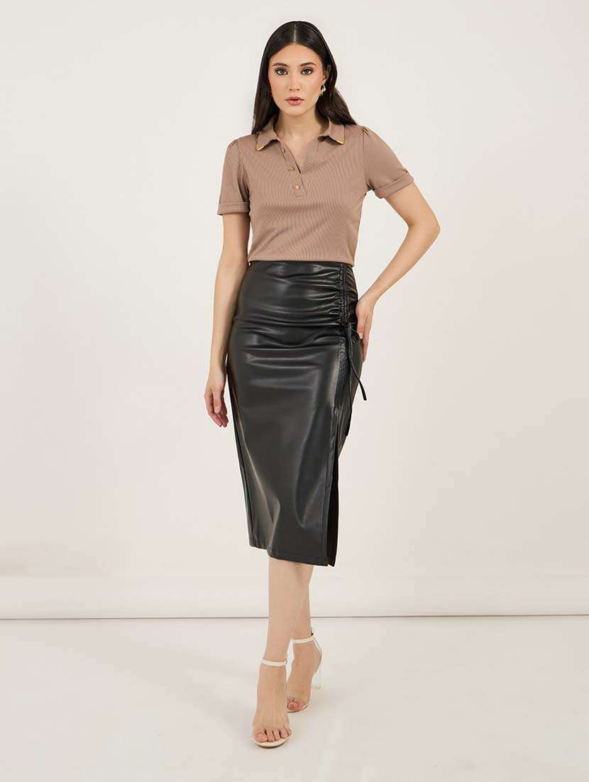 women solid short sleeves polo t-shirt - 21692593 -  Standard Image - 3