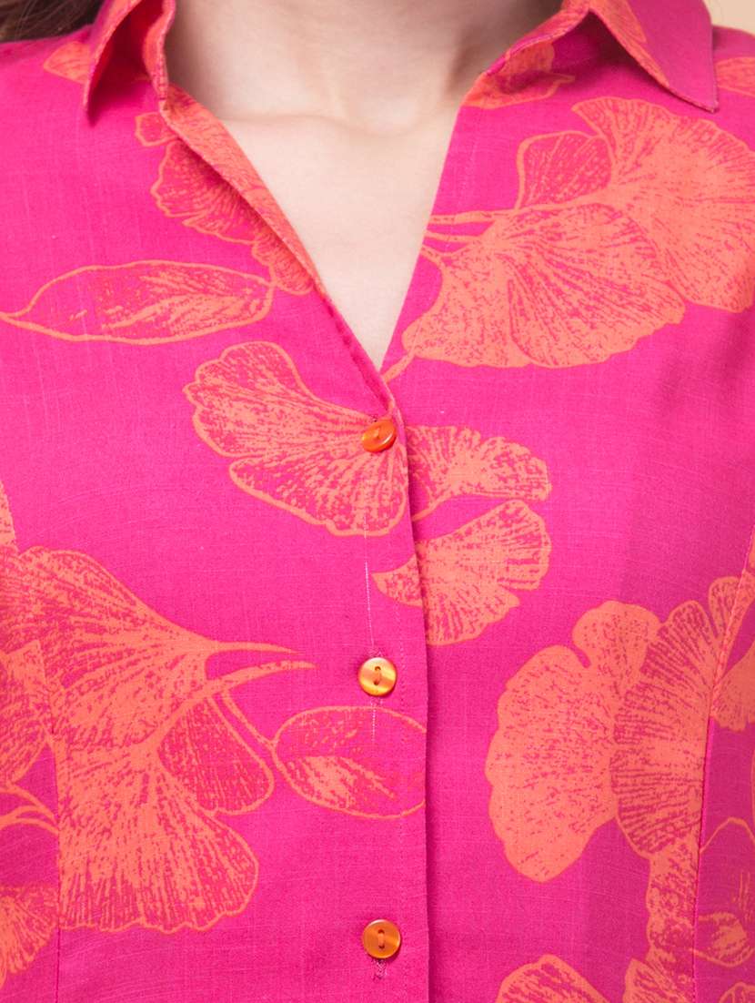 women floral print collared shirt dress - 21692625 -  Standard Image - 5