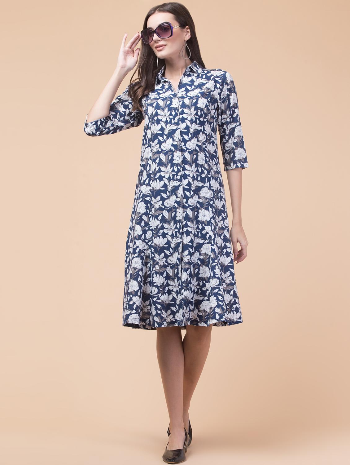 women floral print collared shirt dress - 21692633 - Standard Image - 5