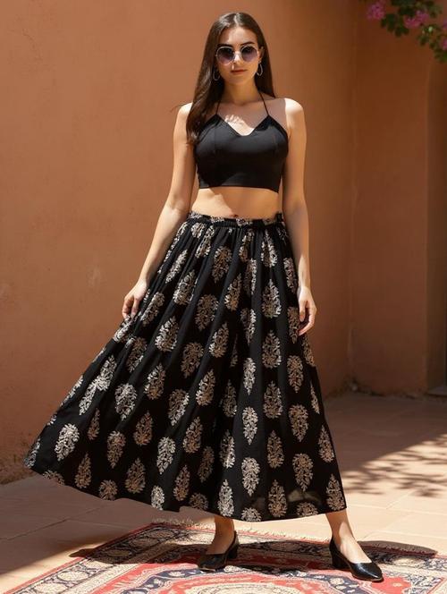 women printed mid rise flared skirt - 21692634 -  Standard Image - 0
