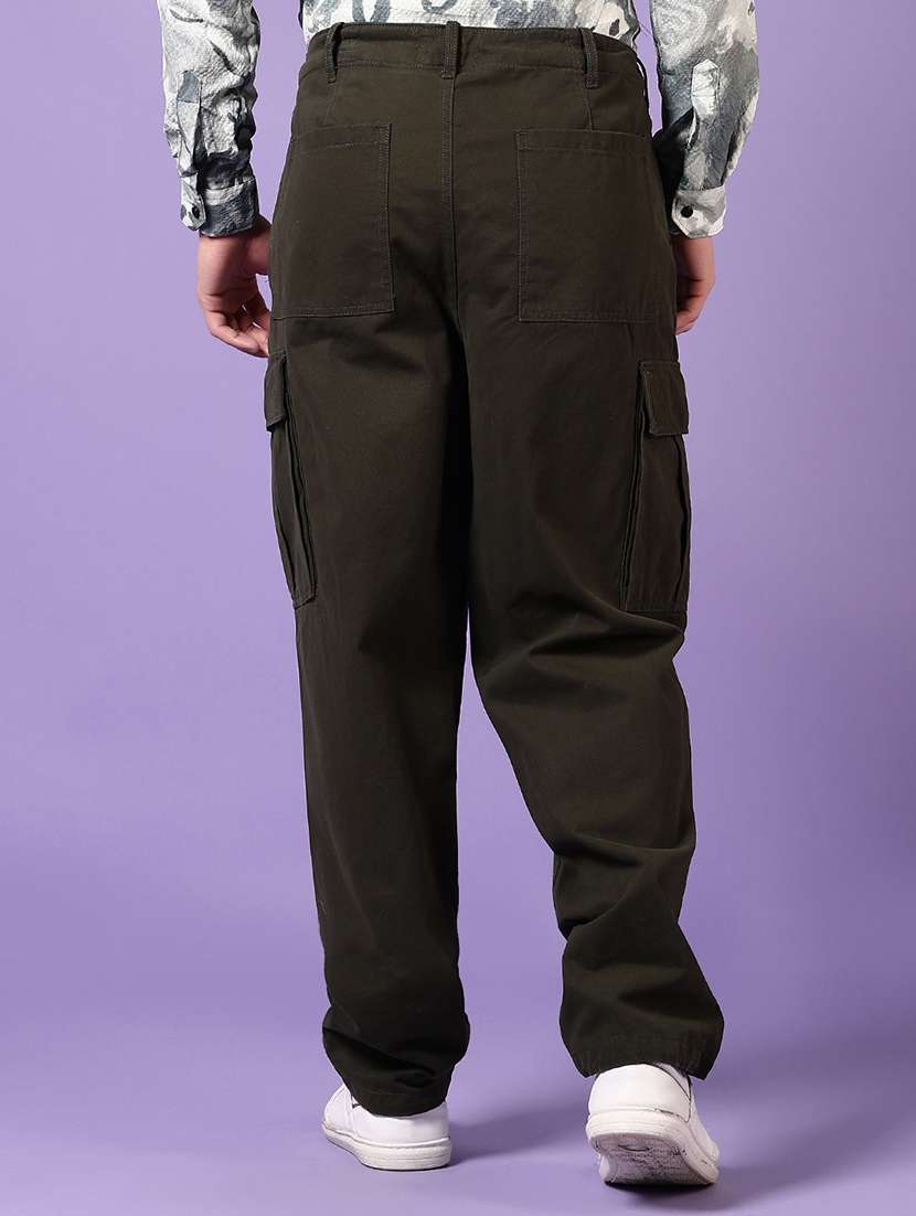 men solid mid rise cargo - 21692688 - Standard Image - 3