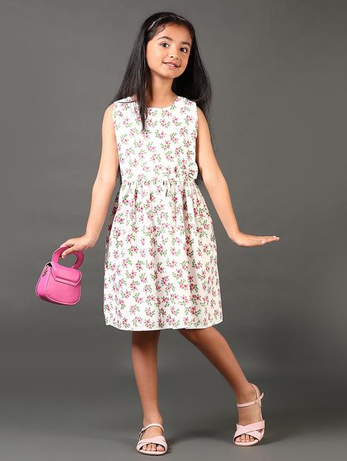 girls floral printed sleeveless frock - 21692699 - Standard Image - 0