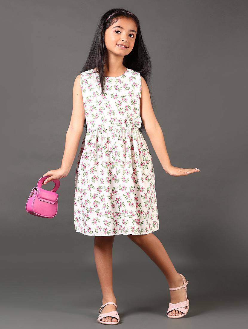 girls floral printed sleeveless frock - 21692699 - Zoom Image - 0