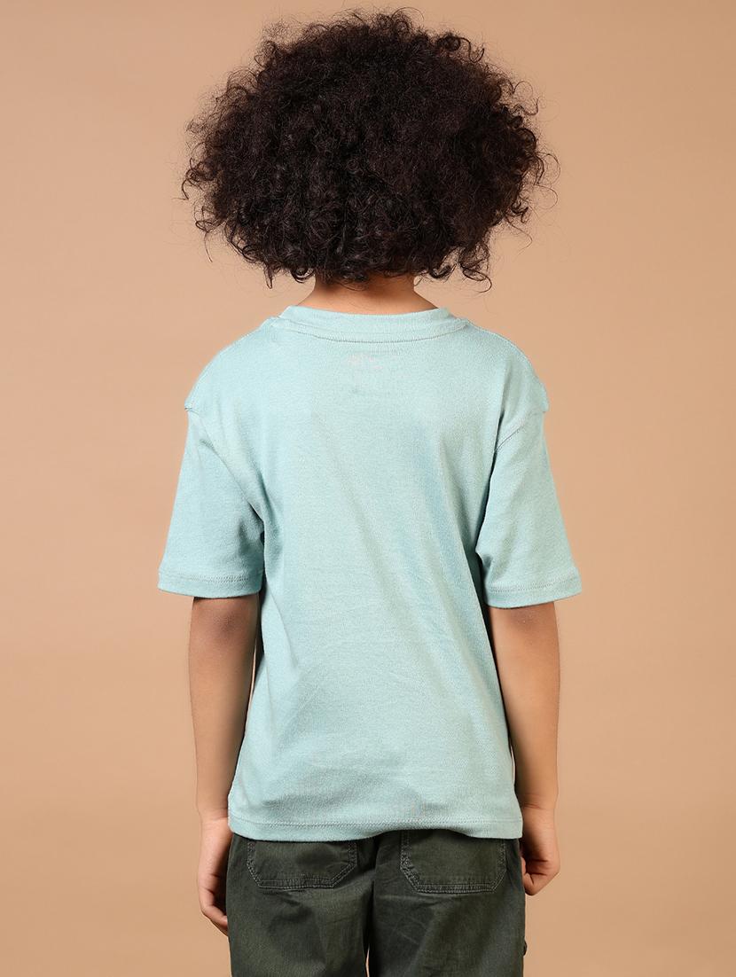 boys light blue solid round neck t-shirt - 21692780 - Standard Image - 3