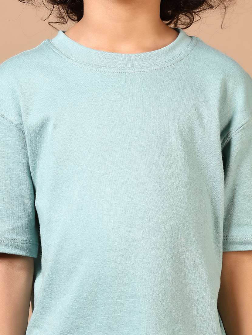 boys light blue solid round neck t-shirt - 21692780 - Standard Image - 5