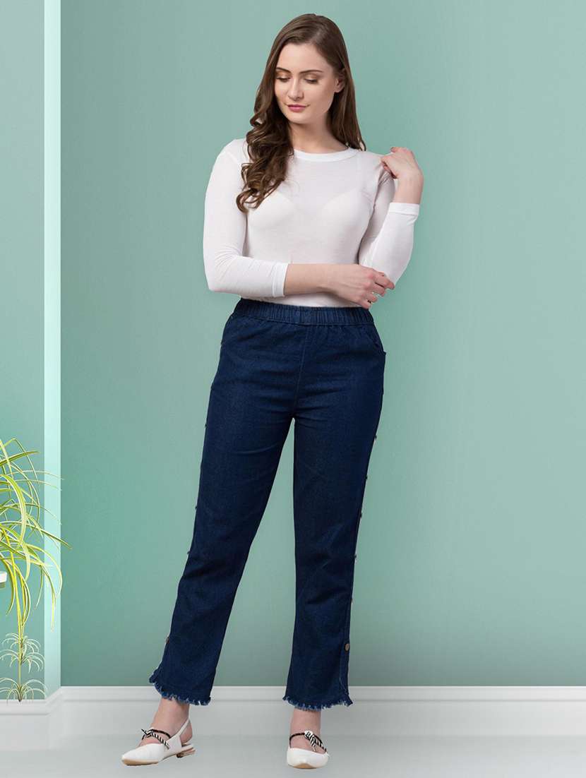 women solid mid rise bootcut jean - 21692943 -  Standard Image - 3
