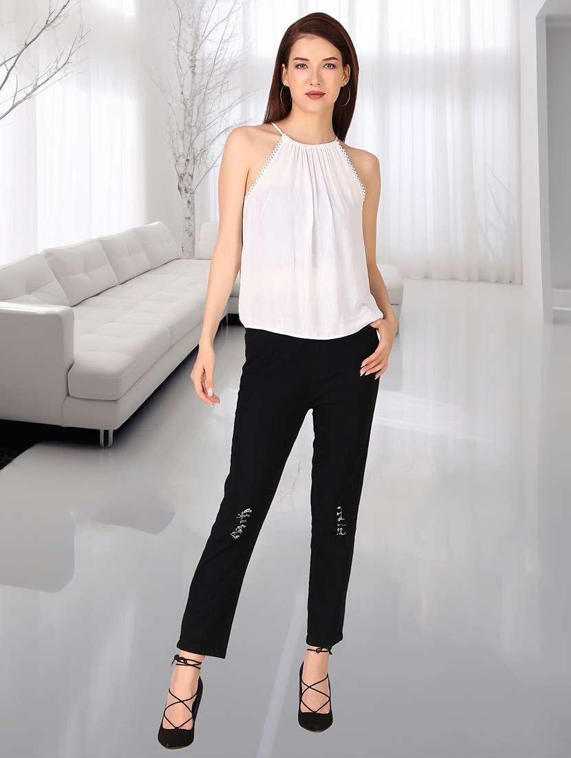 women solid mid rise slim fit jean - 21692956 -  Standard Image - 3