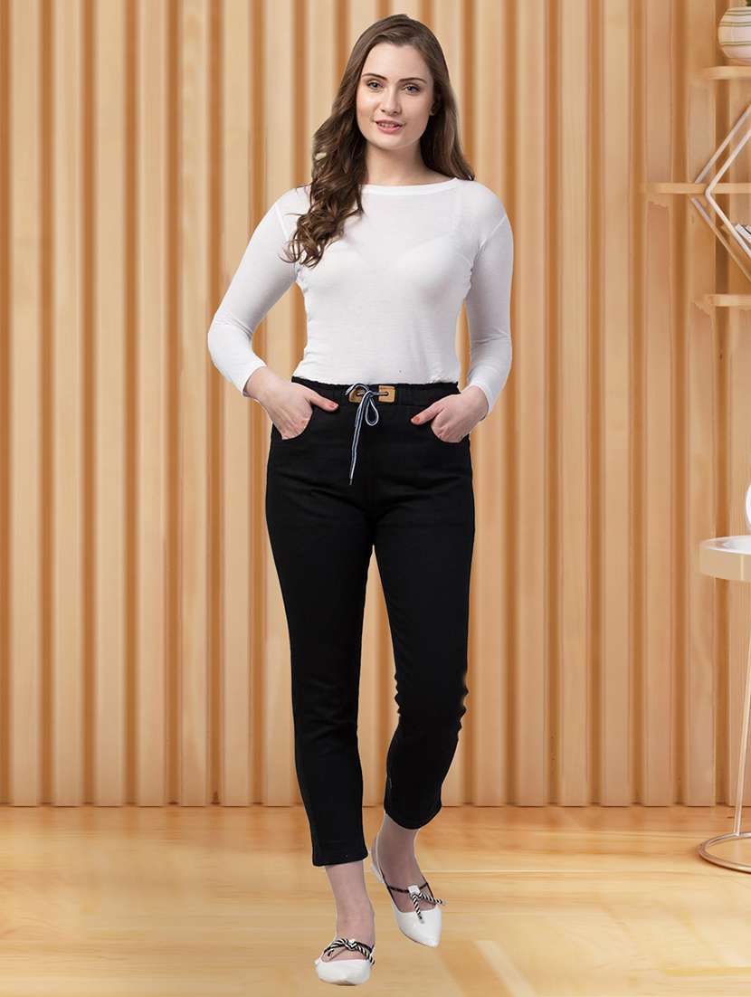women solid mid rise slim fit jean - 21692969 -  Standard Image - 3