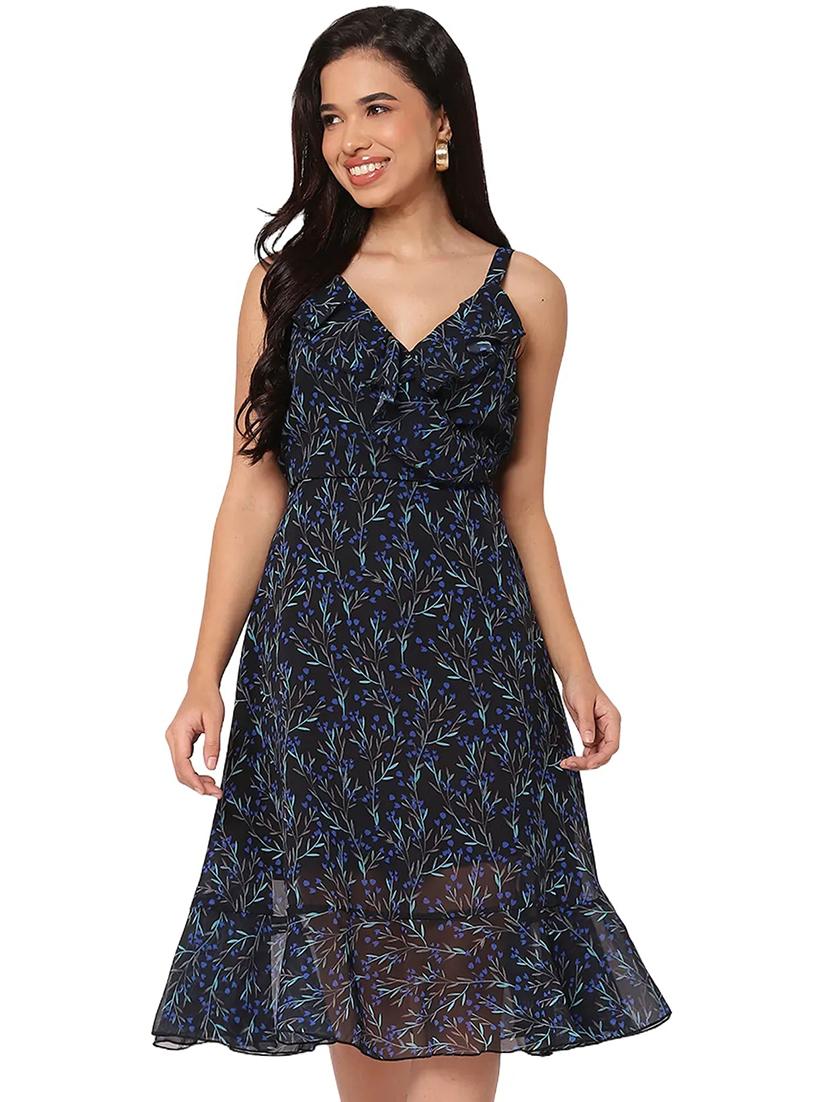 women printed shoulder strap tiered dress - 21693217 - Standard Image - 3