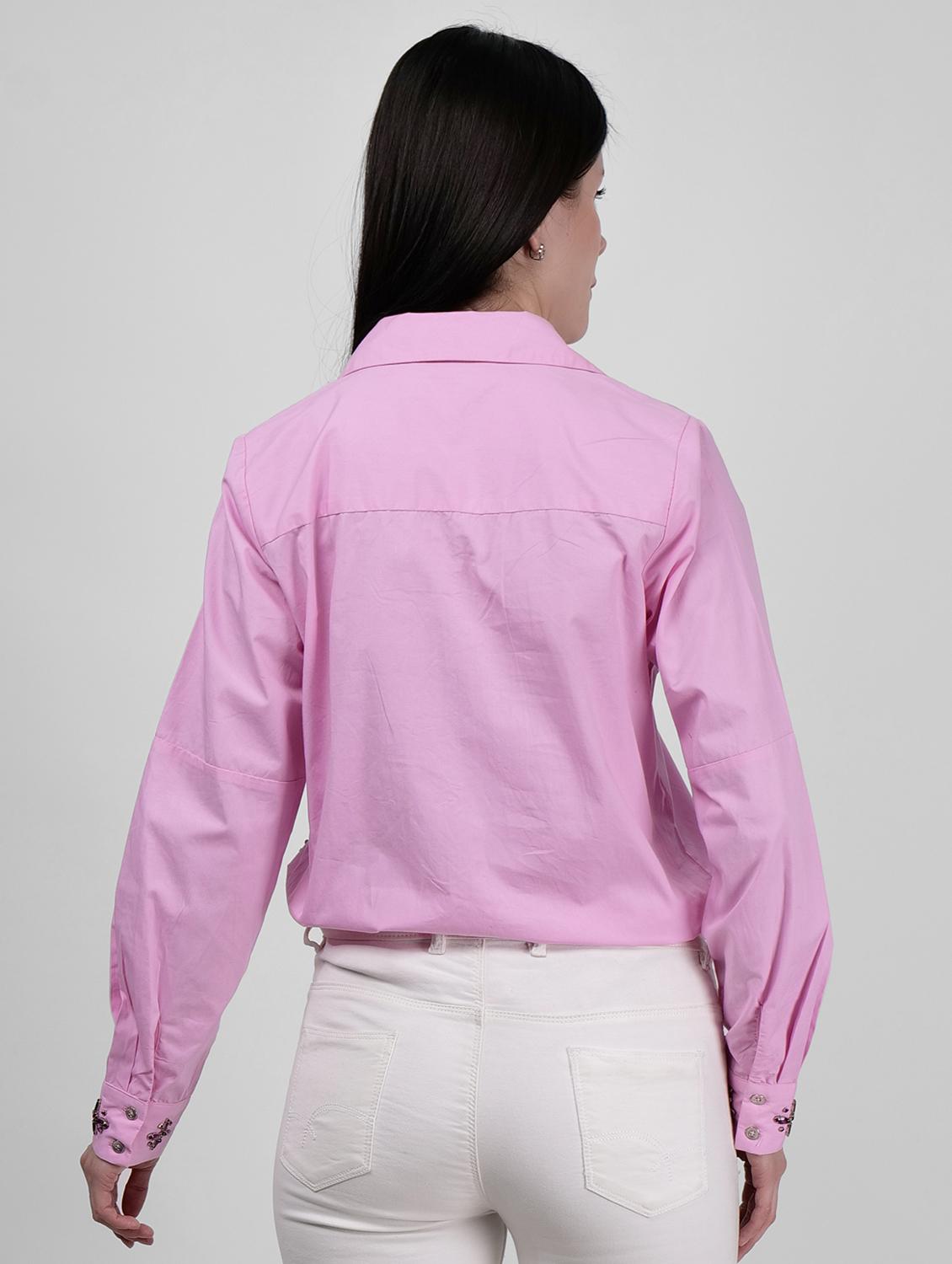 women embellished collared long sleeves regular shirt - 21693249 - Standard Image - 3