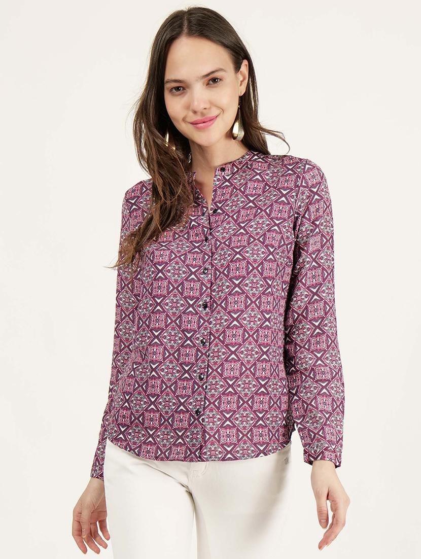women printed long sleeve regular shirt - 21693265 - Zoom Image - 0