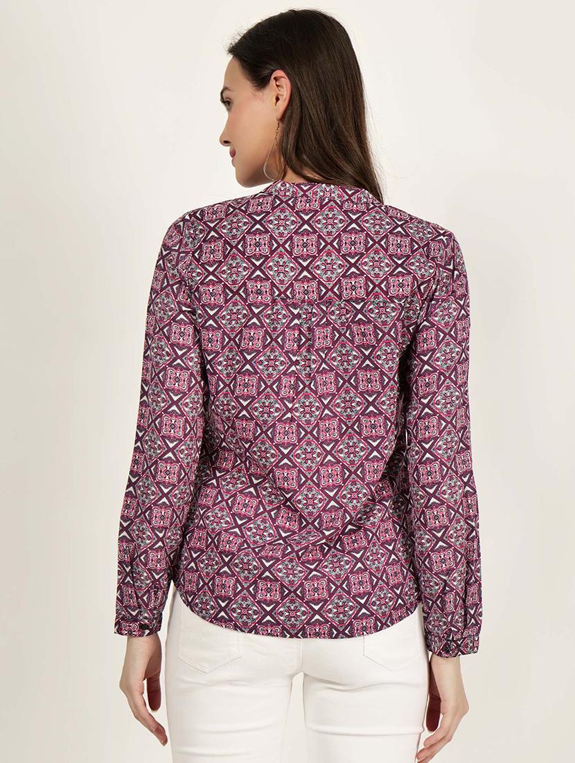 women printed long sleeve regular shirt - 21693265 - Standard Image - 3