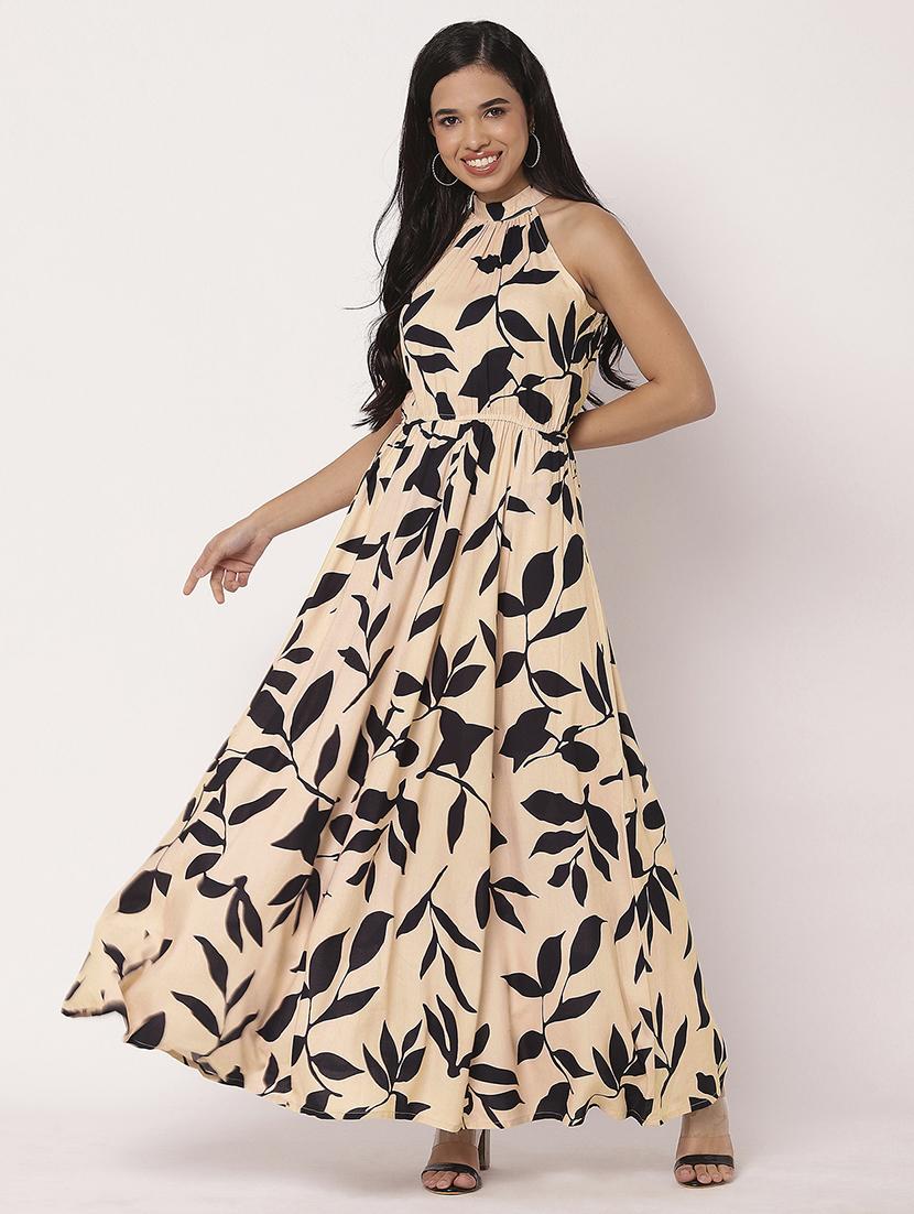 women printed halter neck sleeveless fit & flare dress - 21693299 - Standard Image - 3