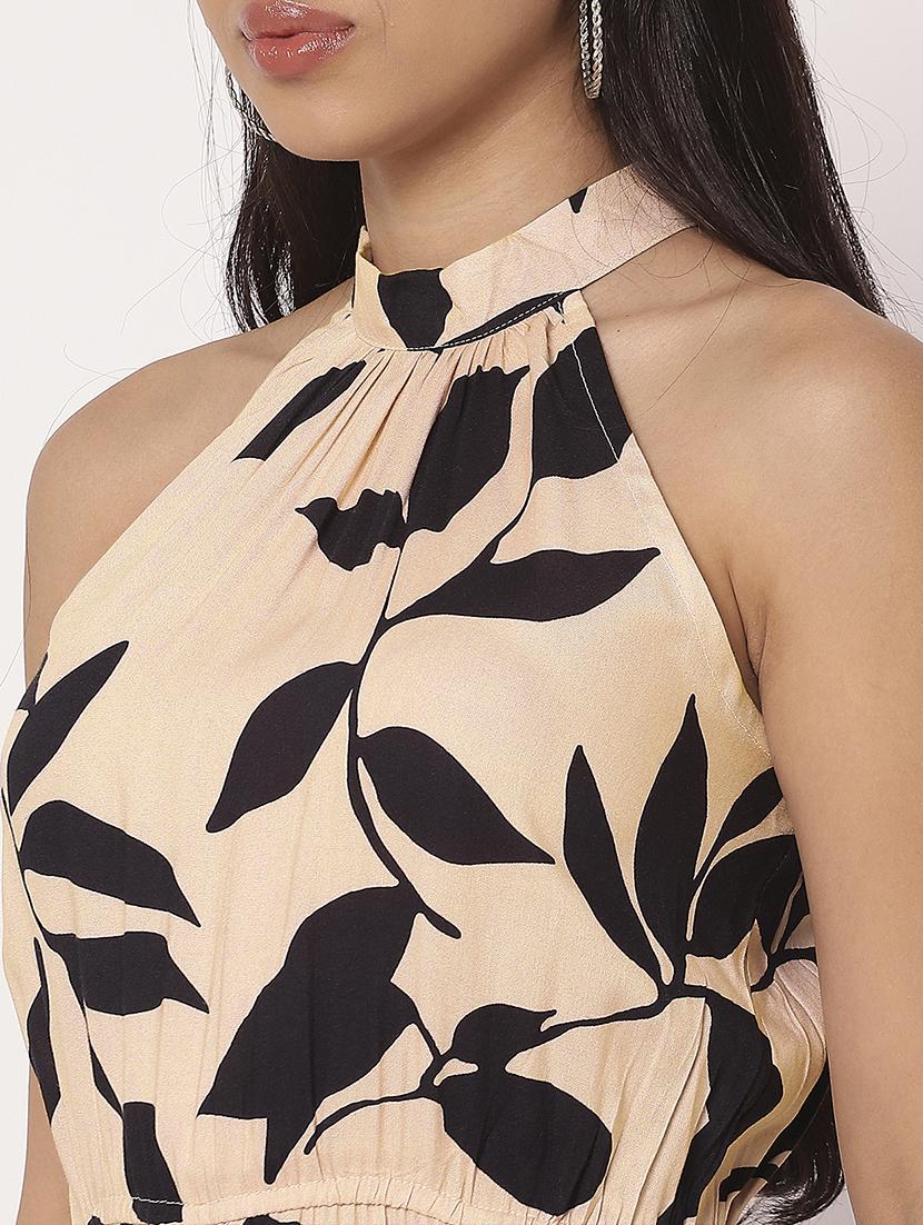 women printed halter neck sleeveless fit & flare dress - 21693299 - Standard Image - 5