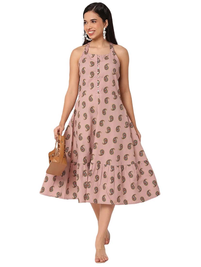 women paisley printed tiered ethnic dress - 21693304 - Standard Image - 5