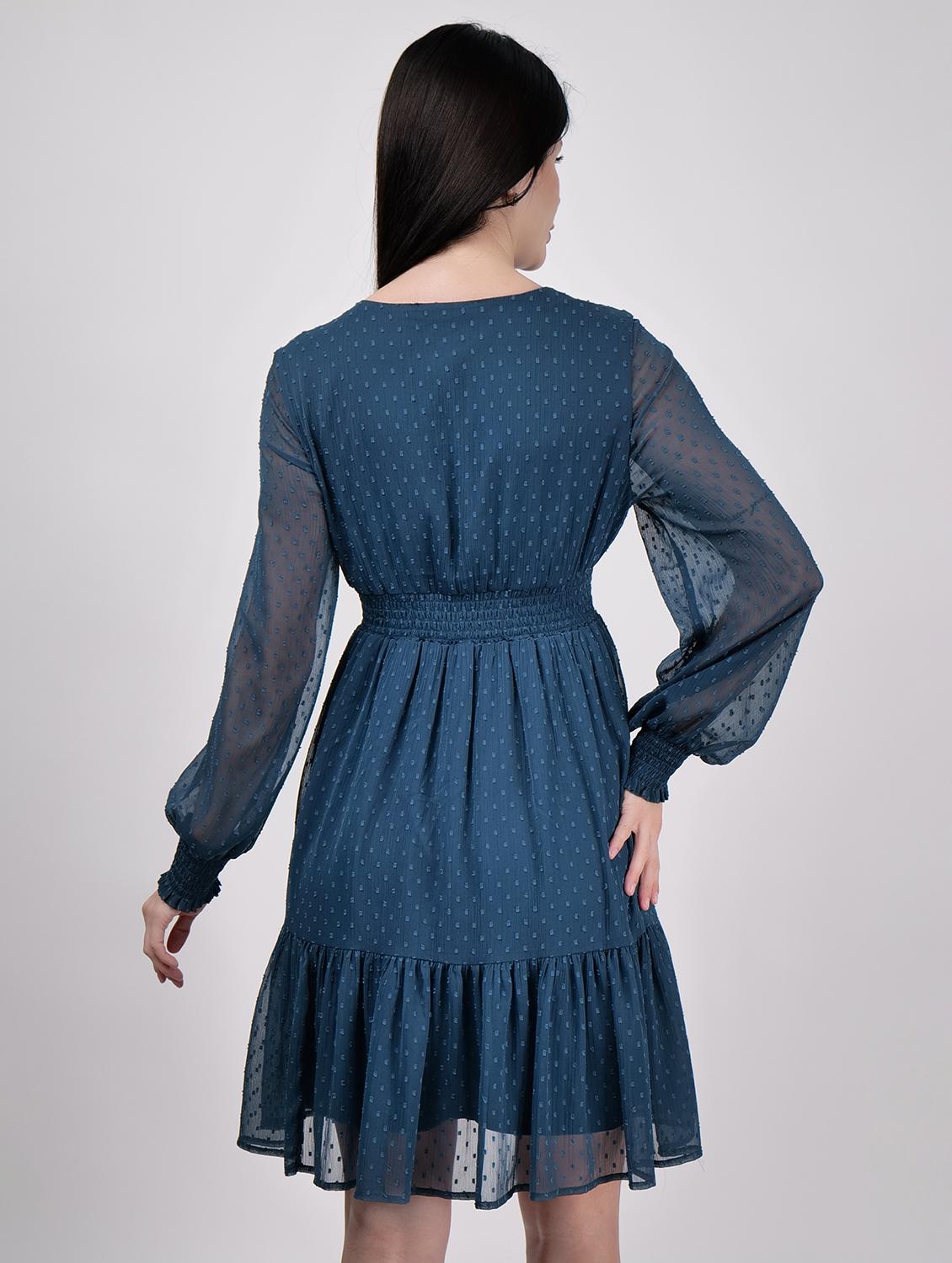 women v- neck solid tiered dress - 21693344 - Standard Image - 3