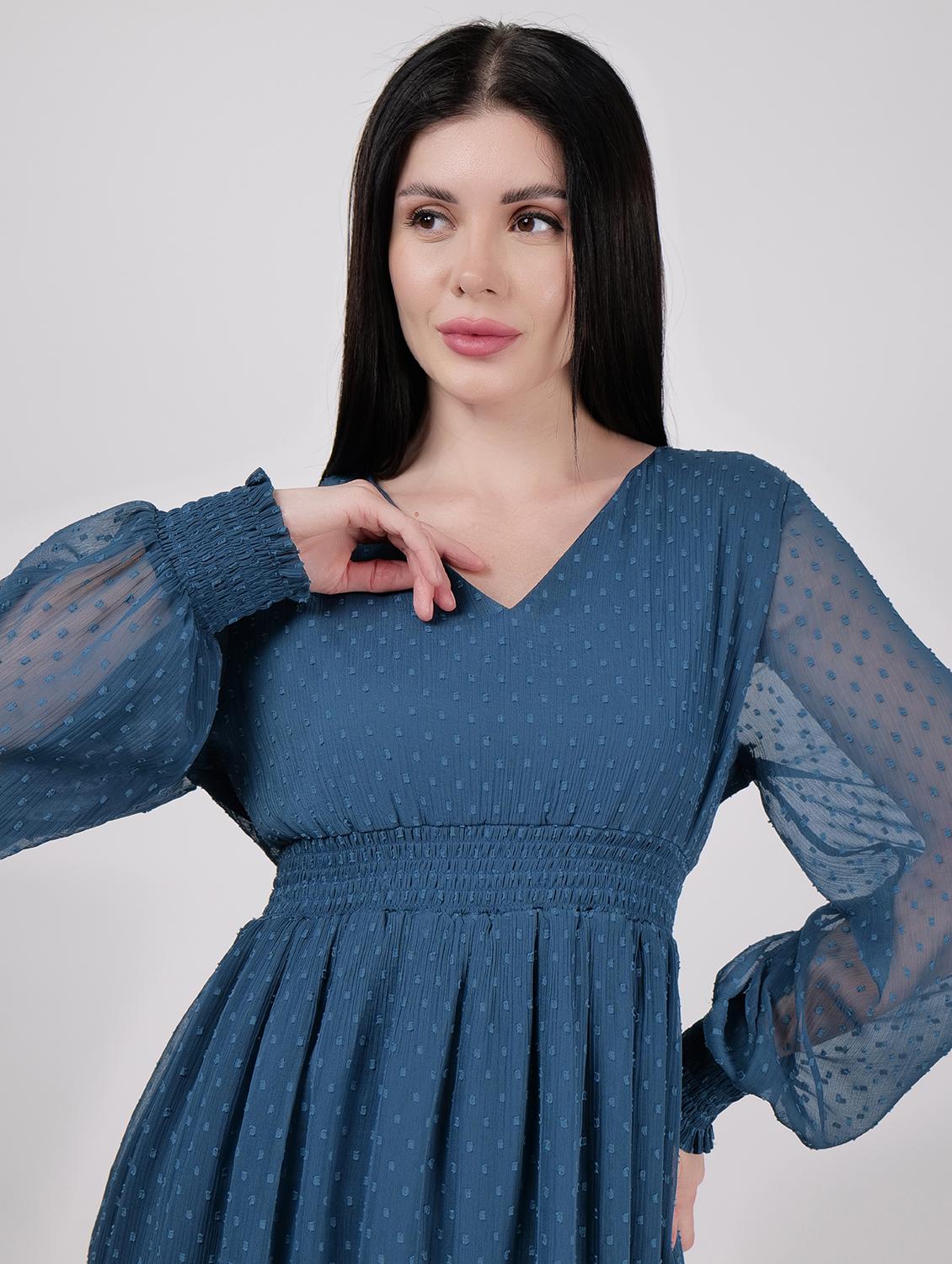 women v- neck solid tiered dress - 21693344 - Standard Image - 5
