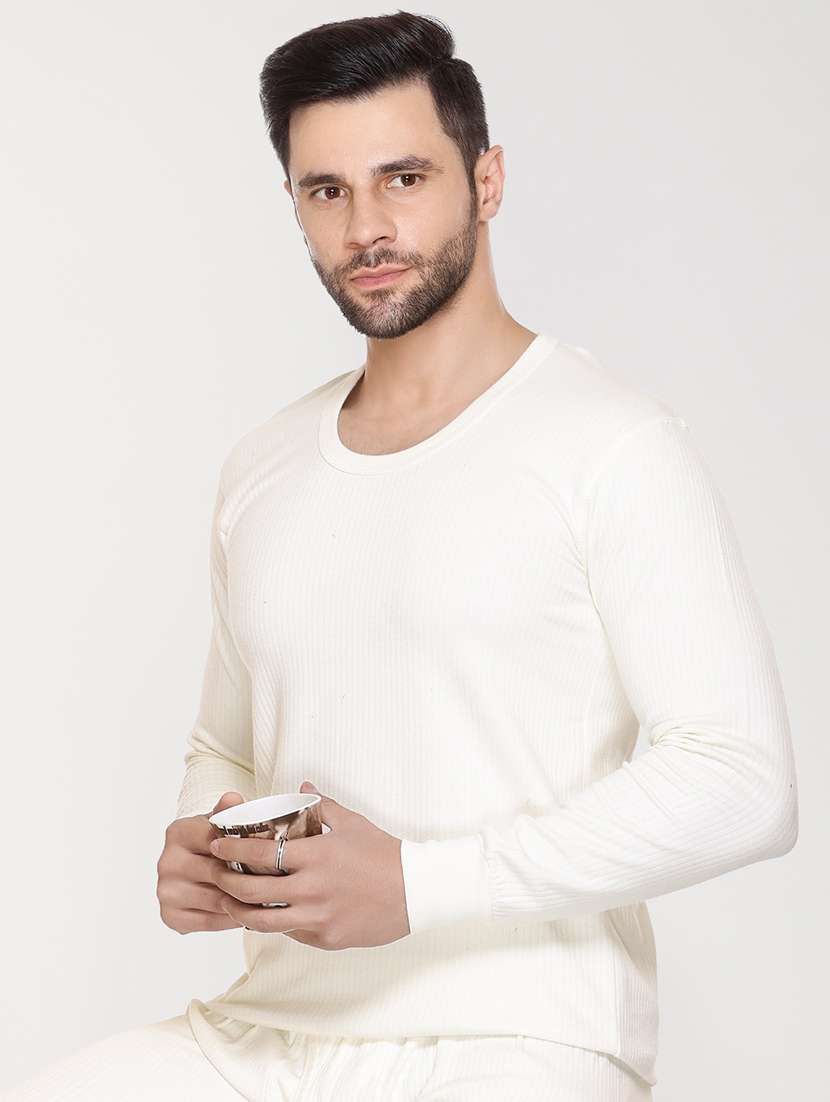 men solid full sleeve hermal top - 21693411 -  Standard Image - 3