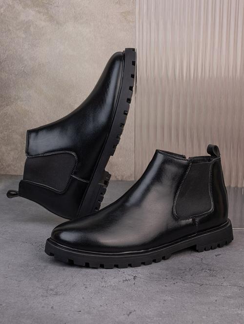 men black slip on boots - 21693543 -  Standard Image - 0