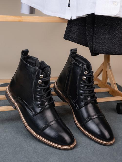 men black lace up boots - 21693545 - Standard Image - 0
