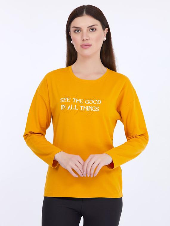 women round neck long sleeve t-shirt - 21693614 - Zoom Image - 0