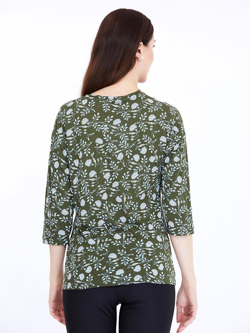 green cotton regular tshirt - 21693621 - Standard Image - 3