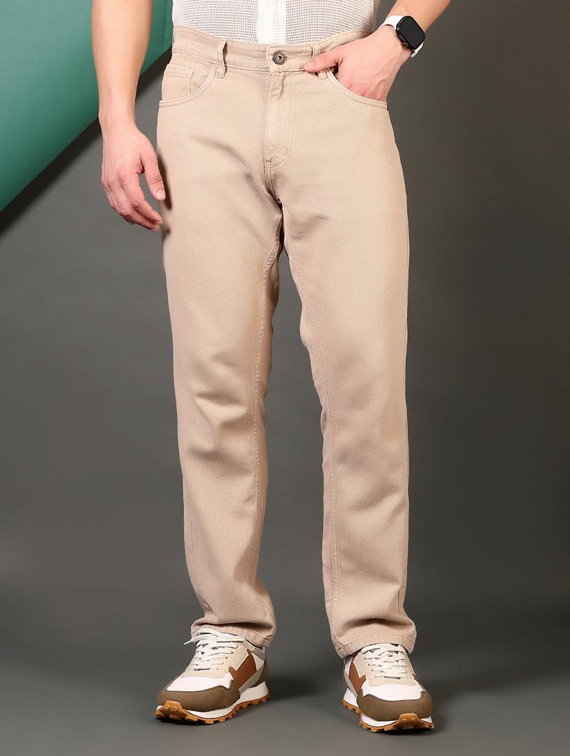 men beige mid rise straight fit denim jean - 21693698 - Zoom Image - 0