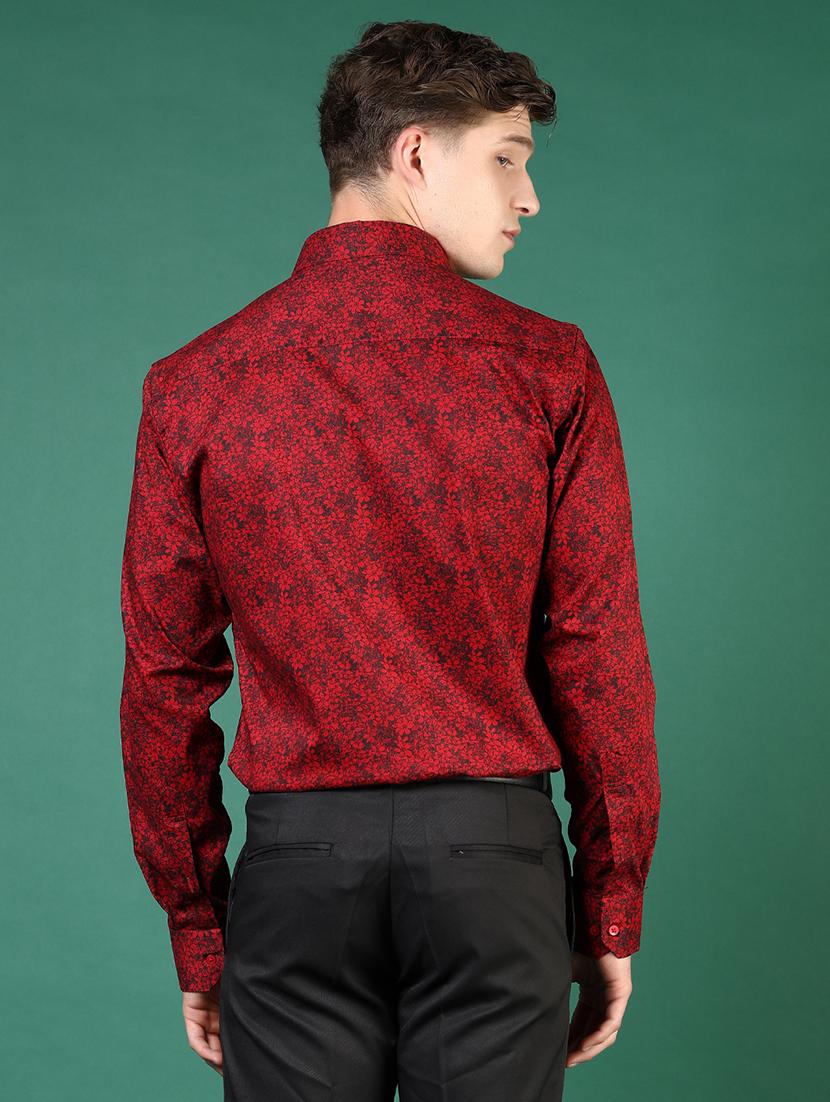mem printed collared long sleeve casual shirt - 21693725 - Standard Image - 3