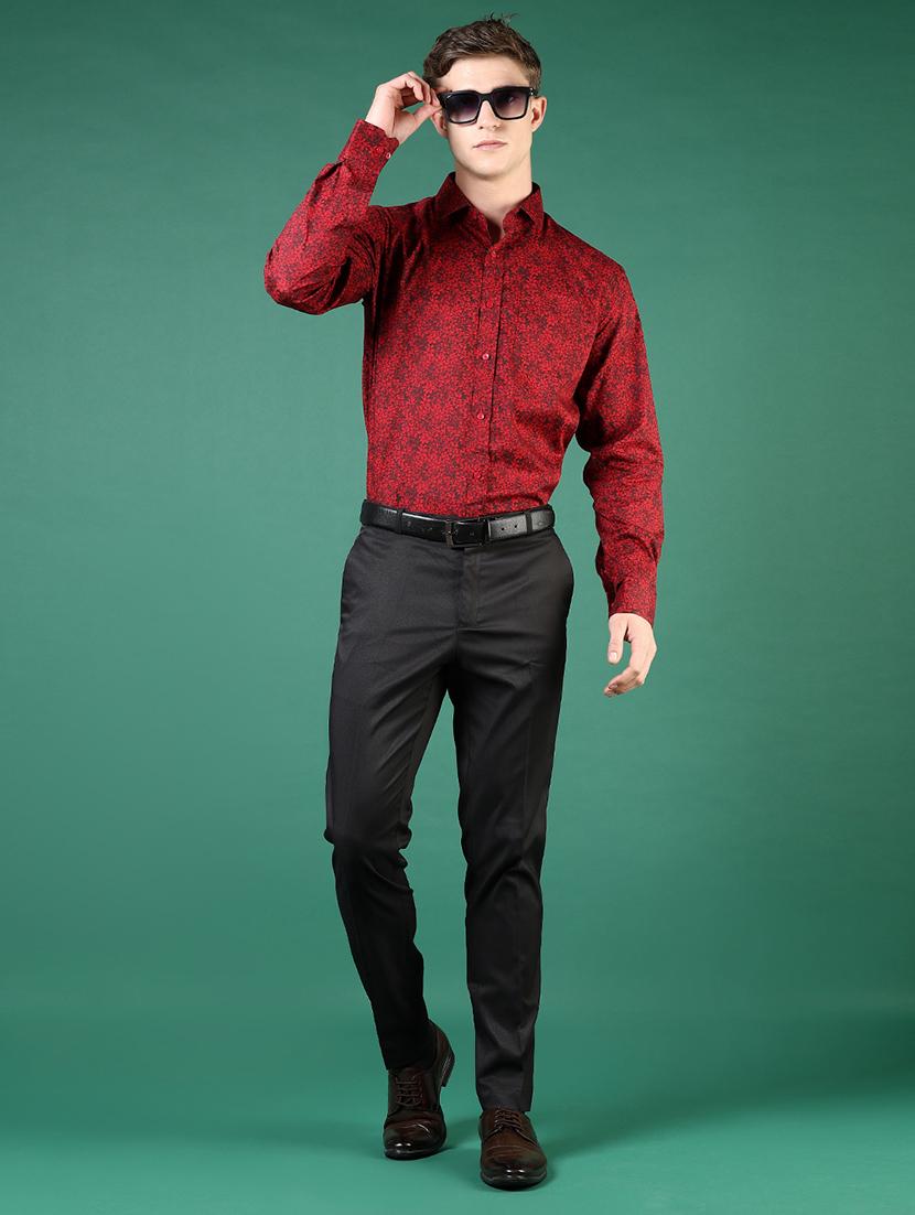 mem printed collared long sleeve casual shirt - 21693725 - Standard Image - 5