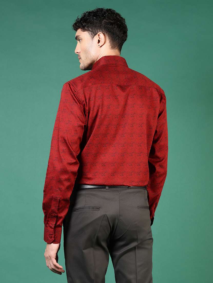 men printed long sleeve regular fit formal shirt - 21693727 - Standard Image - 3