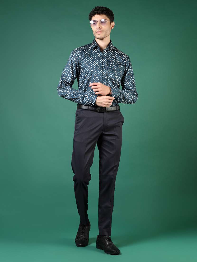 mem printed collared long sleeve casual shirt - 21693729 -  Standard Image - 5