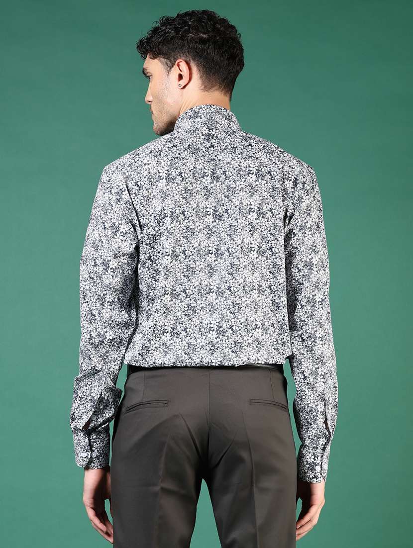 mem printed collared long sleeve casual shirt - 21693730 -  Standard Image - 3