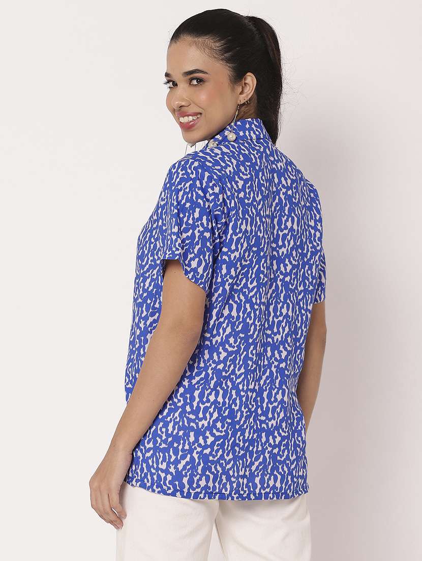 women printed short sleeve regular shirt - 21694000 -  Standard Image - 3