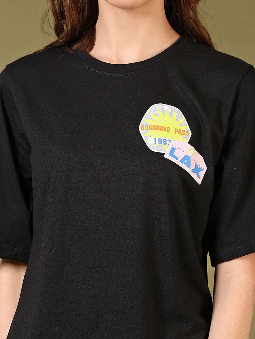 women back print short sleeve t-shirt - 21694310 - Standard Image - 3