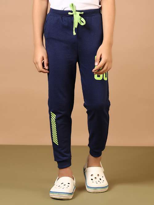 boys navy blue placement print mid rise jogger - 21694334 -  Standard Image - 0
