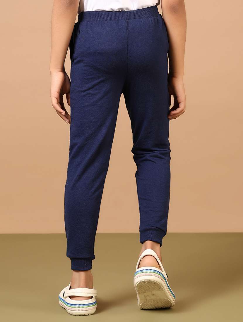 boys navy blue placement print mid rise jogger - 21694334 -  Standard Image - 3